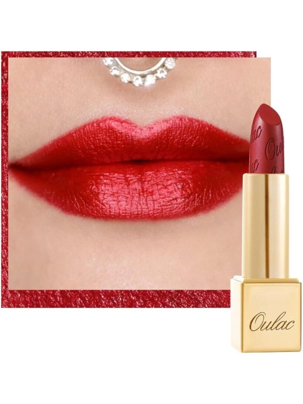 🆕 Metallic Shine Red Lipstick High Moisturizing Creamy Formula Vegan Lip Color